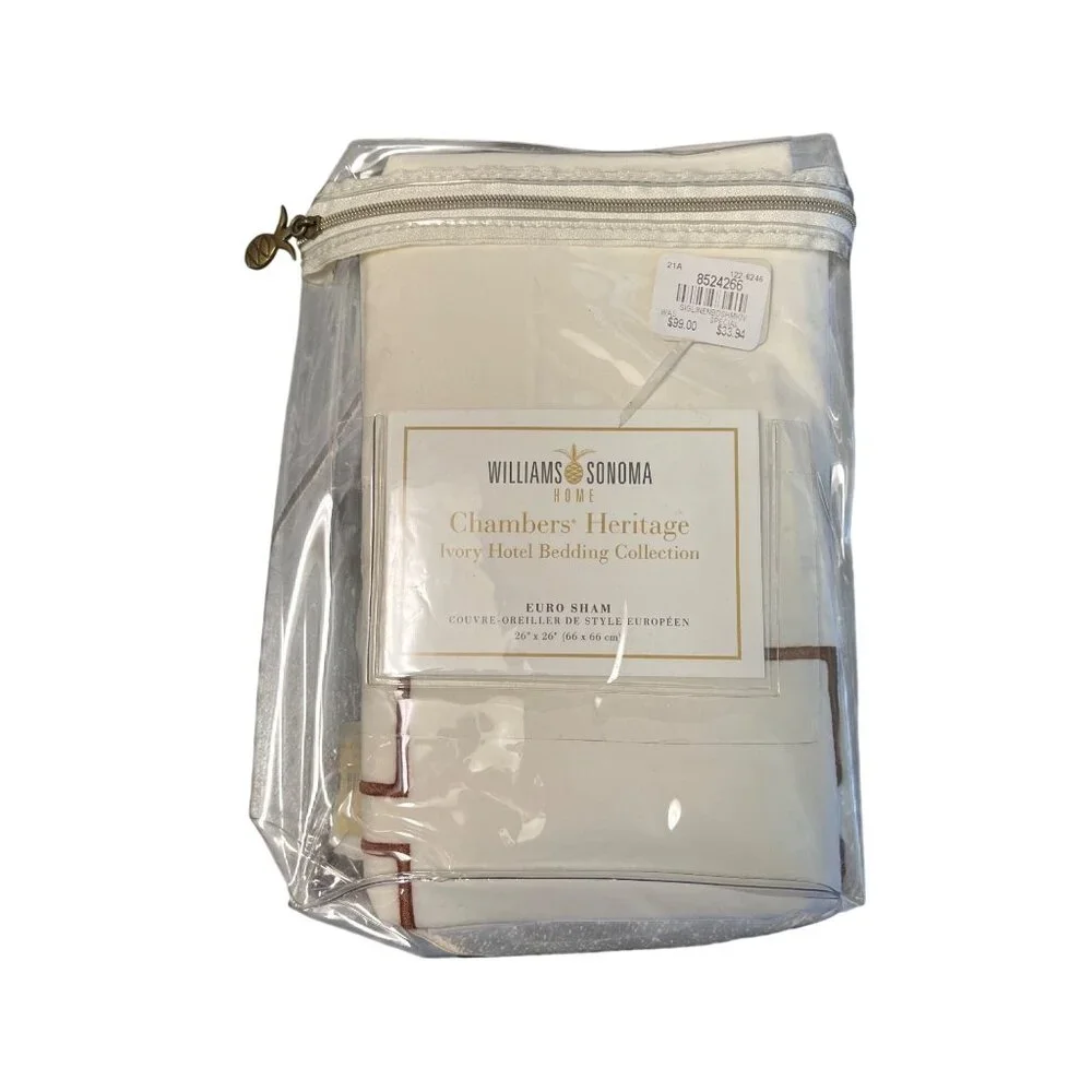 Williams Sonoma Ivory Hotel Bedding Euro Sham 26x26